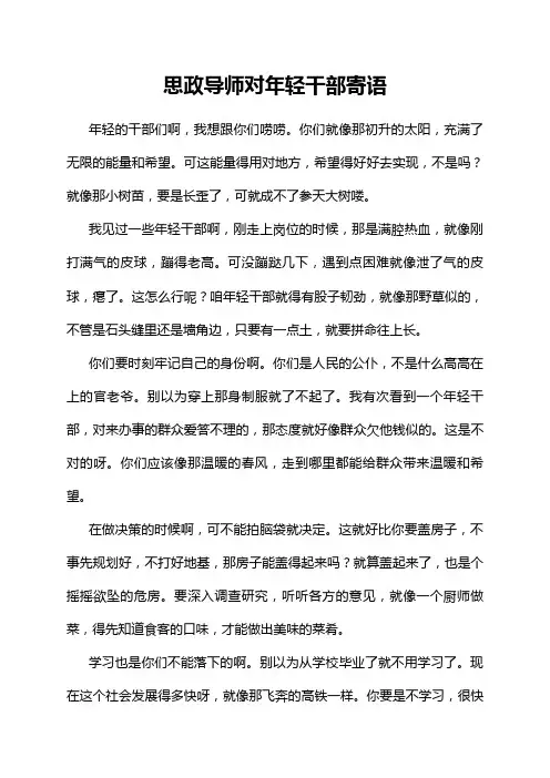 思政导师对年轻干部寄语