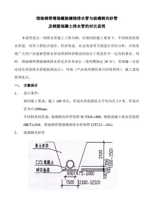 HDPE钢带增强管与玻璃钢夹砂管及混凝土管对比分析