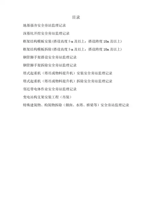 变电站土建工程安全旁站监理记录