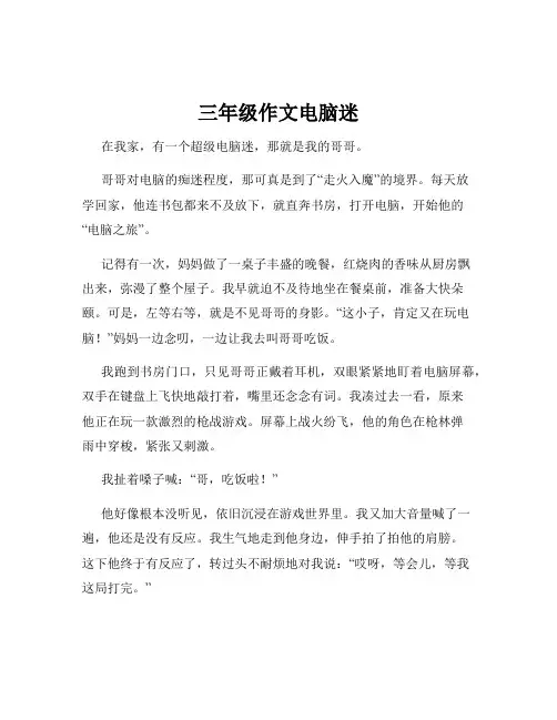 三年级作文电脑迷