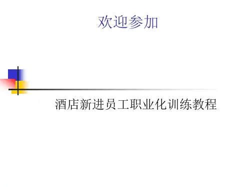 某酒店新进员工职业化培训教程.pptx