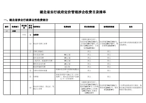 涉企行政事业性收费