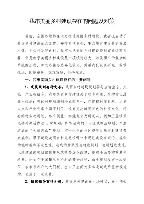 美丽乡村建设问题及对策