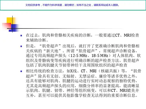 肌骨超声专业医学知识宣讲课件