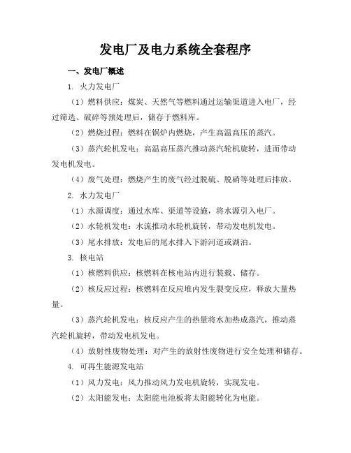 发电厂及电力系统全套程序