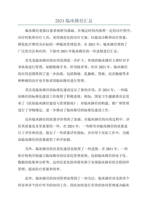 2024临床路径汇总