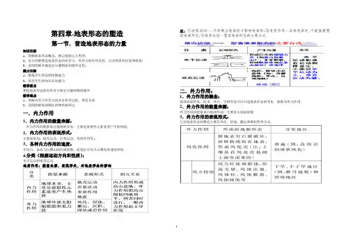 第四章。地表形态的塑造。第一节