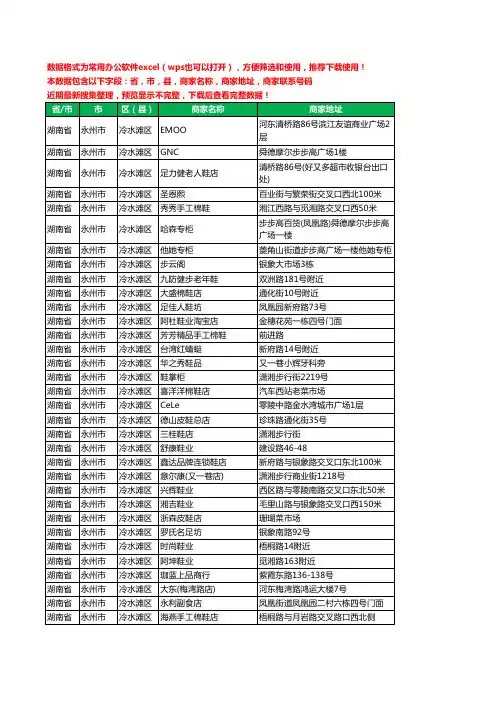 2020新版湖南省永州市冷水滩区鞋工商企业公司商家名录名单黄页联系电话号码地址大全124家
