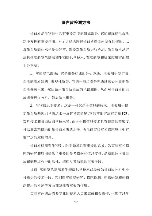 蛋白质检测方法