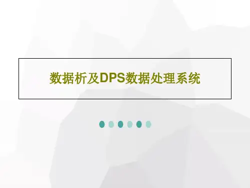 数据析及DPS数据处理系统共130页