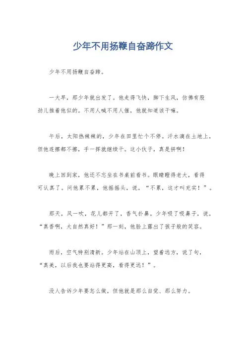 少年不用扬鞭自奋蹄作文