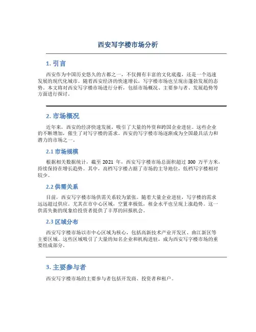 西安写字楼市场分析