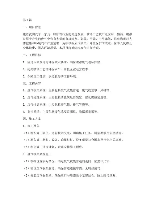 喷漆废气治理工程施工方案(2篇)