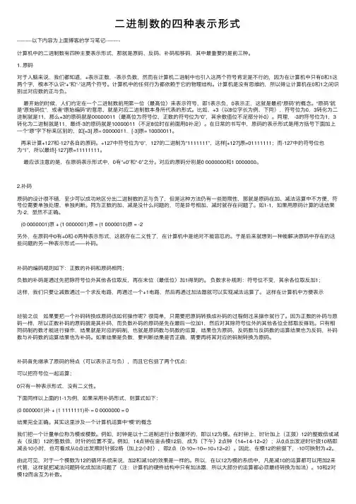 二进制数的四种表示形式
