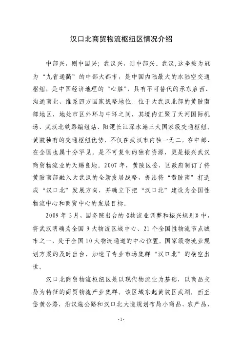 汉口北商贸物流枢纽区解说词