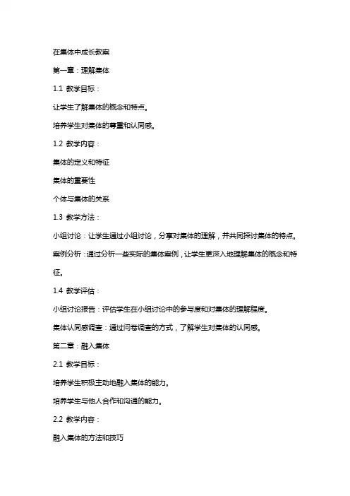 在集体中成长教案