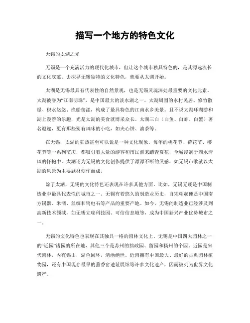 描写一个地方的特色文化