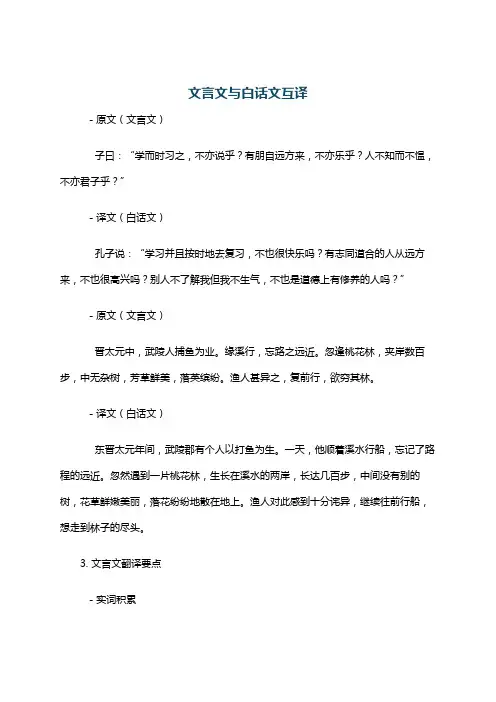 文言文与白话文互译