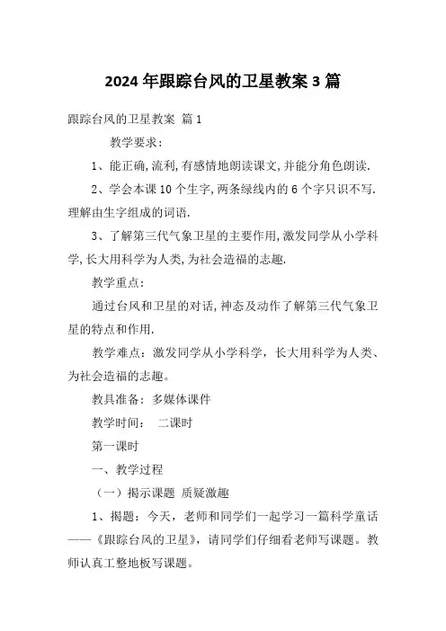 2024年跟踪台风的卫星教案3篇