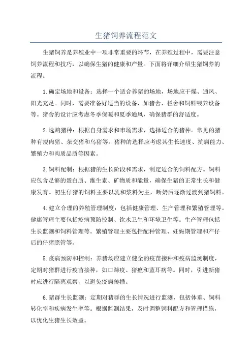 生猪饲养流程范文