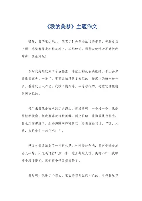 《我的美梦》主题作文