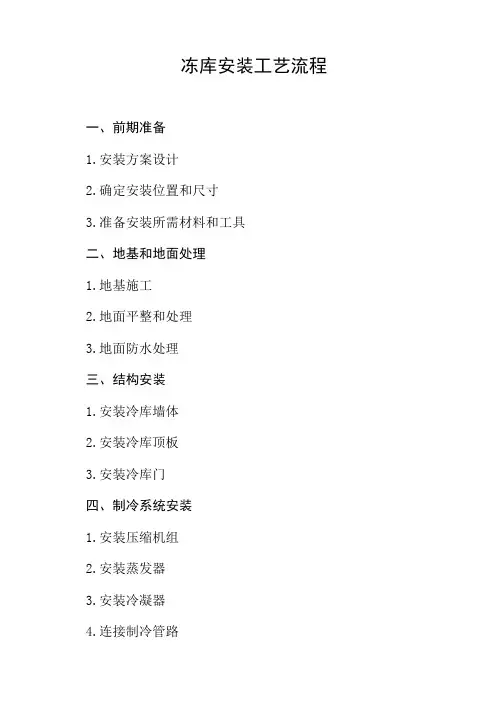 冻库安装工艺流程