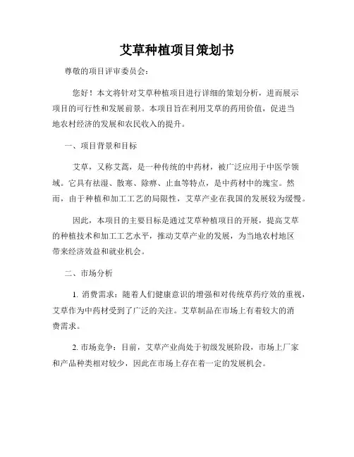 艾草种植项目策划书