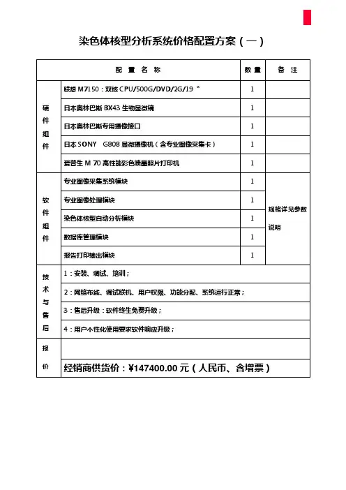 染色体实验室配置