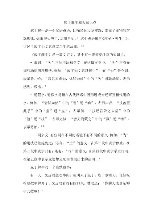庖丁解牛相关知识点