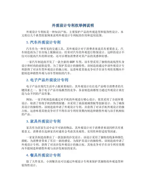 外观设计专利权举例说明