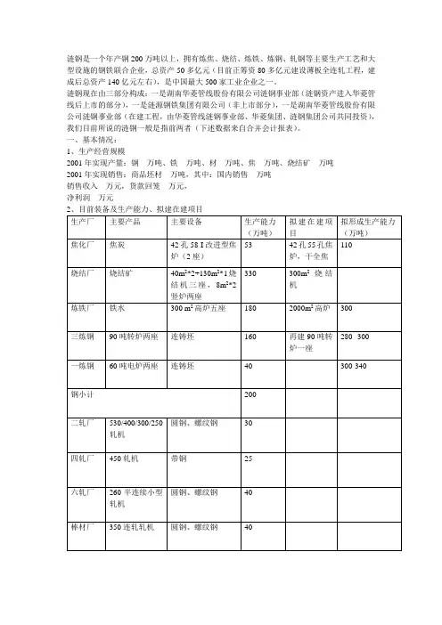1-2)涟钢是一个年产钢200万吨以上.doc