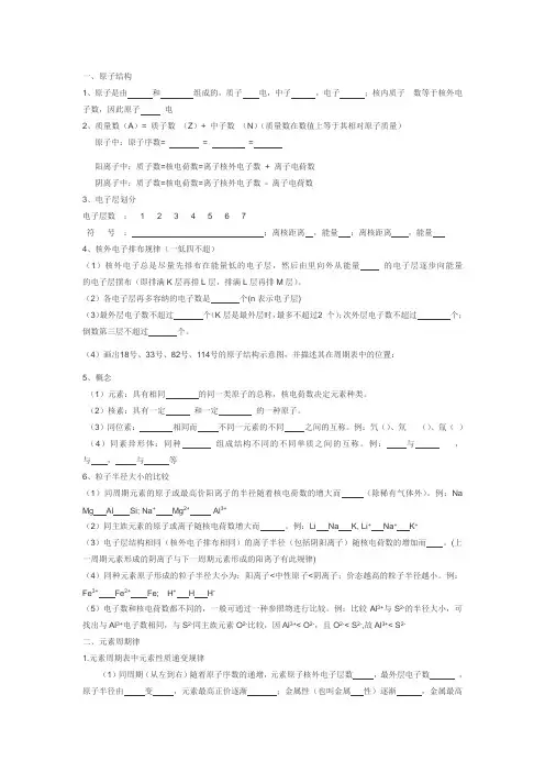 元素周期律知识点