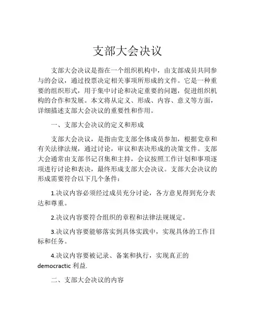 支部大会决议