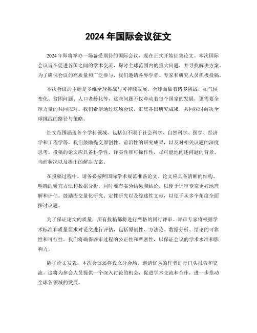 2024年国际会议征文