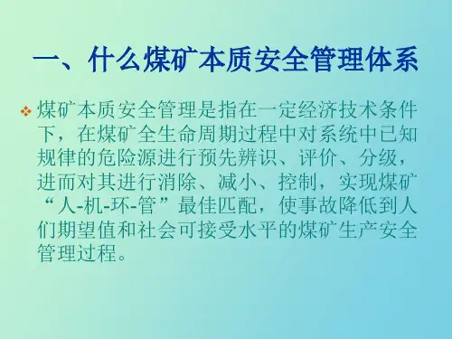 煤矿本安体系概述