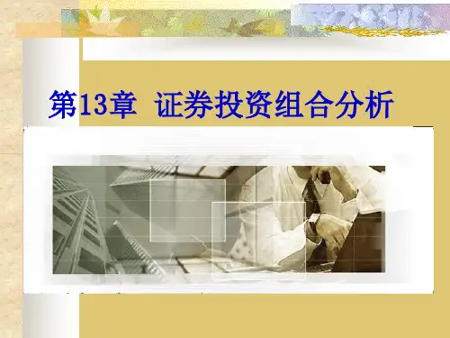 第13章 证券投资组合分析