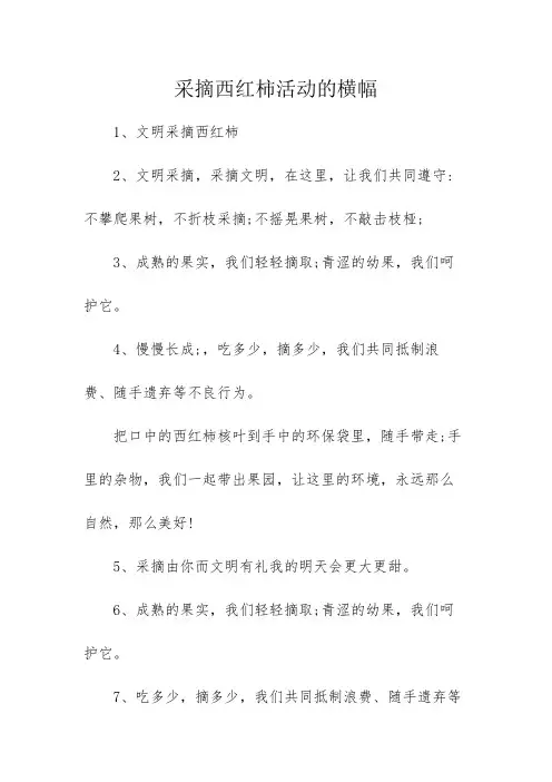 采摘西红柿活动的横幅
