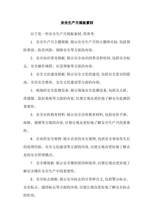 安全生产月展板素材