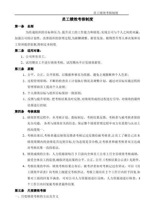 超市绩效考核制度