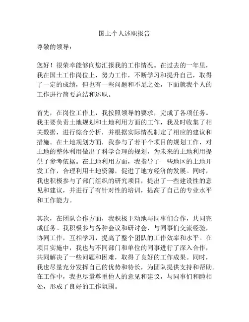 国土个人述职报告