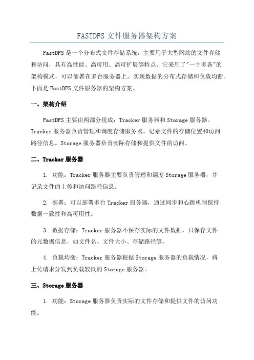 FASTDFS文件服务器架构方案