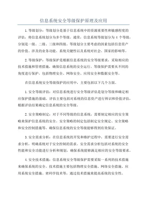 信息系统安全等级保护原理及应用