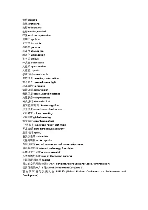 学术论坛词汇