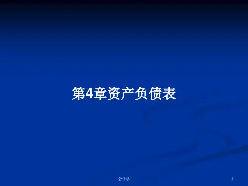 第4章资产负债表PPT教案