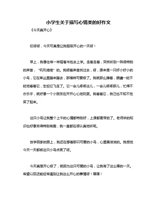 小学生关于描写心情类的好作文