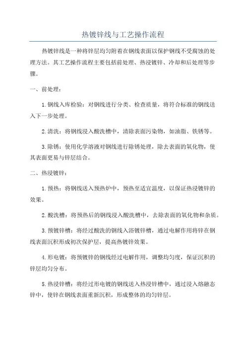 热镀锌线与工艺操作流程