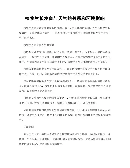 植物生长发育与天气的关系和环境影响