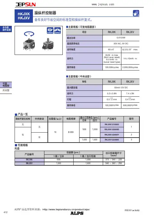ALPS摇杆3D RKJXP1224002及RKJXV1224005