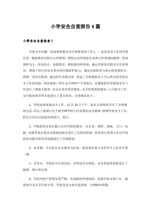 2024年小学安全自查报告4篇