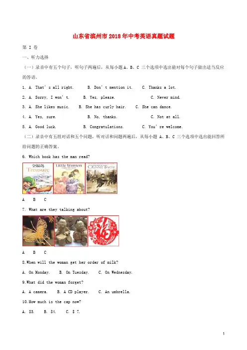 山东省滨州市中考英语真题试题(含解析)